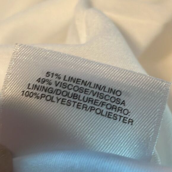 Kasper size 4 white linen blazer jacket EUC classic double pocket single button - Picture 10 of 13